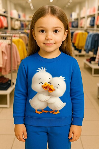 playwear Σετ φόρμας με σχέδιο δύο παπάκια, για ηλικίες 3-4-5-6-7-8-9-10-11-12...