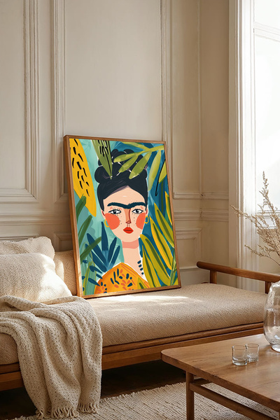 Dekorsiahome Tek Parça Ahşap Çerçeveli Oturma Odası Salon Mutfak Tablosu TK1936