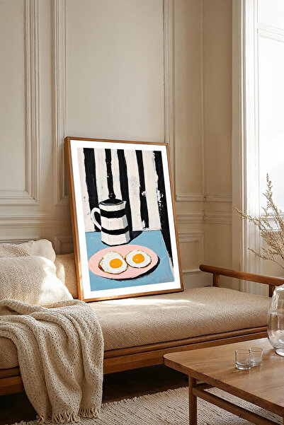 Dekorsiahome Tek Parça Ahşap Çerçeveli Oturma Odası Salon Mutfak Tablosu TK2091