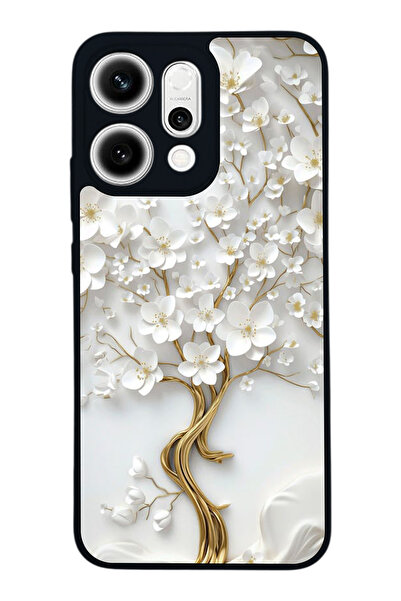 Aksel Kılıf Reno 14 Compatible Printed , Matte Black, Soft Silicone, Protecti...