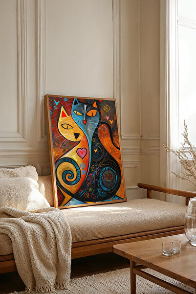 Dekorsiahome Tek Parça Ahşap Çerçeveli Oturma Odası Salon Mutfak Tablosu TK1961