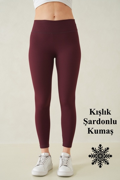 Bled Fleece Inside, Raised, Ribbed, Gathering Interlock Winter Knitted Tights Black 601