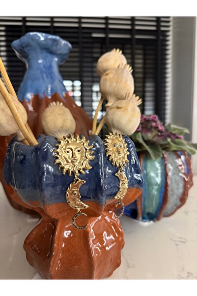 PALICE Sun Moon Detailed Dangle Earrings