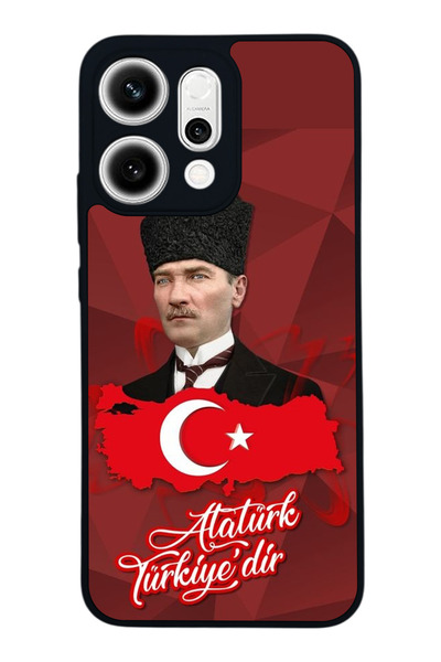 Aksel Kılıf Reno 14 Compatible Printed , Matte Black, Soft Silicone, Protecti...