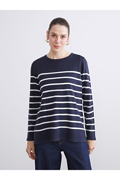 LC Waikiki Crew Neck Striped Women's Knitwear Sweater