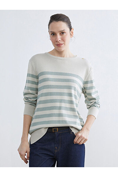 LC Waikiki Crew Neck Striped Women's Knitwear Sweater