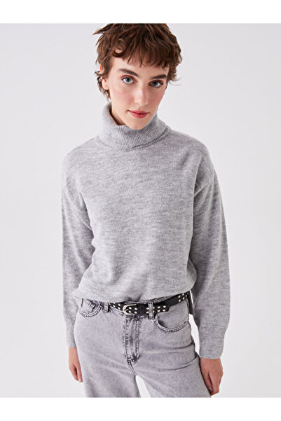 LC Waikiki Turtleneck Plain Long Sleeve Oversize Women's Knitwear Sweater