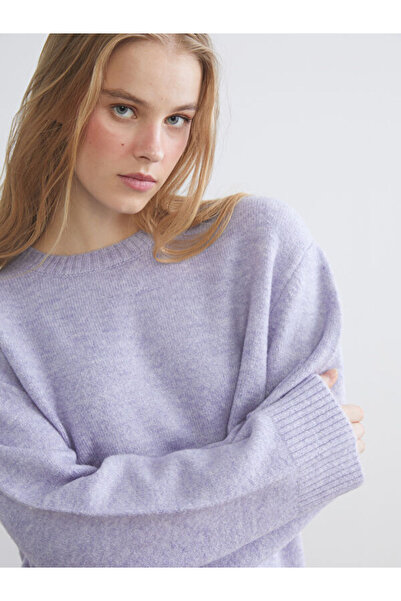 LC Waikiki طاقم الرقبة سترة تريكو المرأة كبيرة الحجم