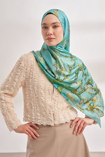 ARMANDA Van Gogh Almond Blossoms desenli Şal - Nil