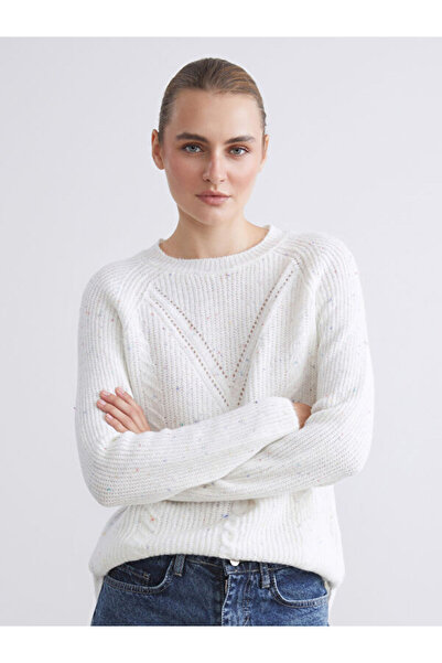 LC Waikiki Crew Neck Self Patterned Women's Knitwear Sweater