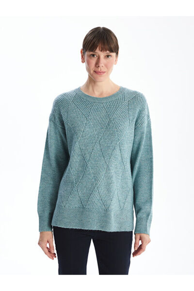 LC Waikiki Crew Neck Self Patterned Women's Knitwear Sweater