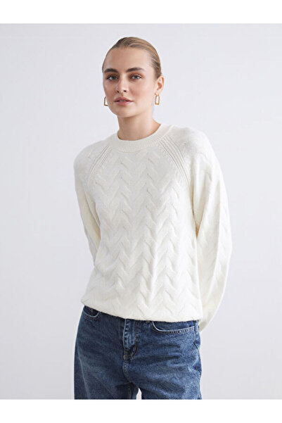 LC Waikiki Crew Neck Self Patterned Women's Knitwear Sweater