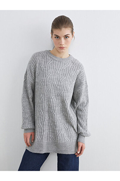 LC Waikiki Crew Neck Self Patterned Women's Knitwear Sweater