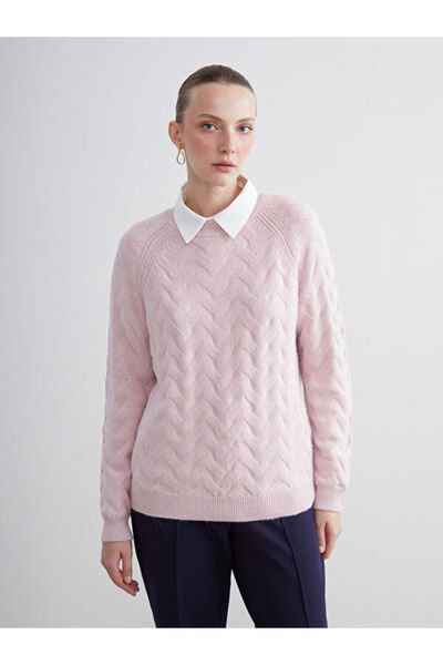 LC Waikiki Crew Neck Self-Patterned Women's Knitwear Sweater