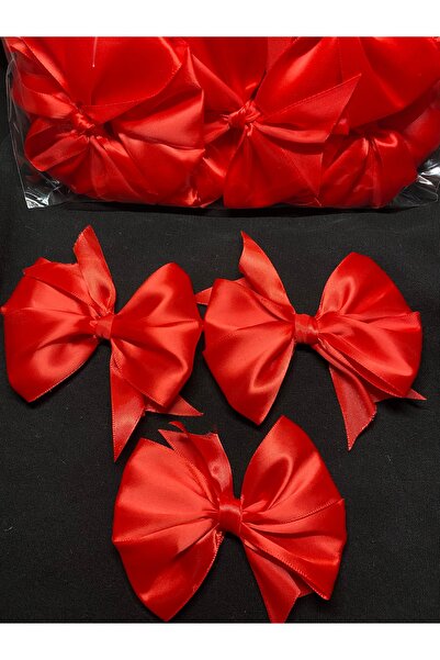 Massaltay Red Satin Bow 5cm 5 Pieces – Decorative Ornament, Craft and Henna Material