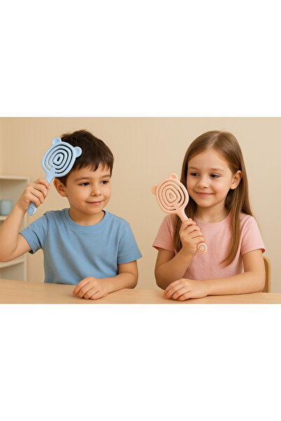 WANDA NARA COSMETİCS Children's Hair Brush – Blue & Pink | 2-7 Years Old, Medium Hardness 1 Pc