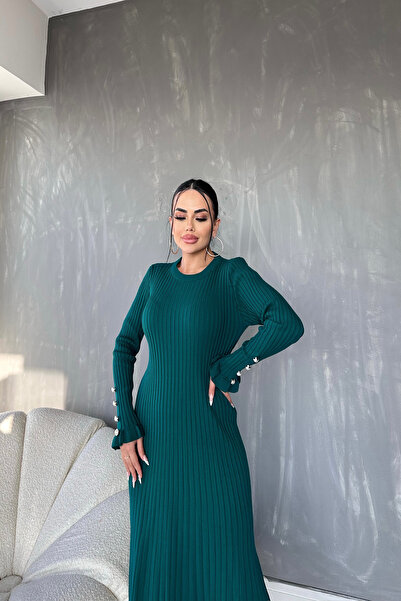 LİLA İSTANBUL Πλεκτό φόρεμα με λεπτομέρεια στο μανίκι (Τυπικό μέγεθος S/M/L/XL)