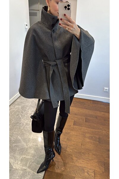 ALVOR Stamped Poncho with Belt Detail