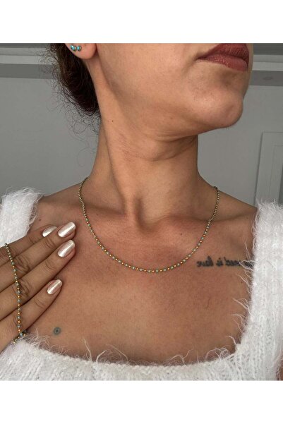 BuinJewellery Mini Mavi Turkuaz Boncuklu Kolye