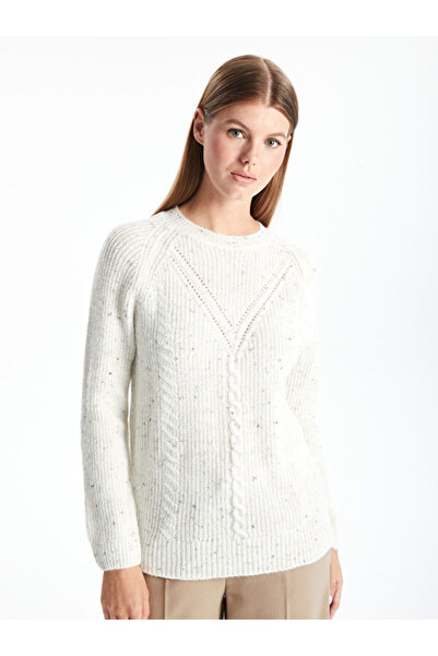 LC Waikiki Crew Neck Patterned Women's Knitwear Sweater