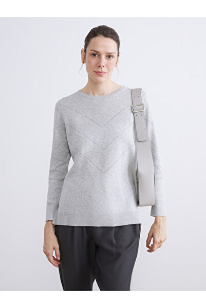 LC Waikiki طاقم الرقبة منقوشة سترة تريكو المرأة