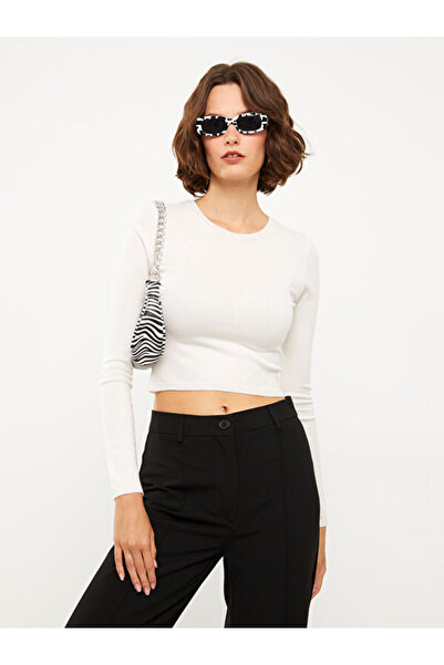 LC Waikiki Γυναικείο πλεκτό πουλόβερ Crew Neck Crop