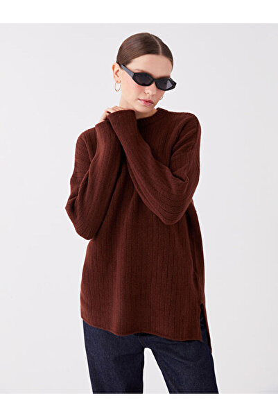 LC Waikiki طاقم الرقبة سترة تريكو المرأة كبيرة الحجم