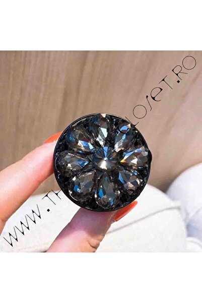 KESNUP Phone holder between fingers with Crystals Black