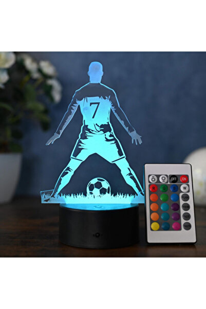 KESNUP Cristiano Ronaldo CR7 SIUU 3D LED Hologram Night Light for Kids, Black