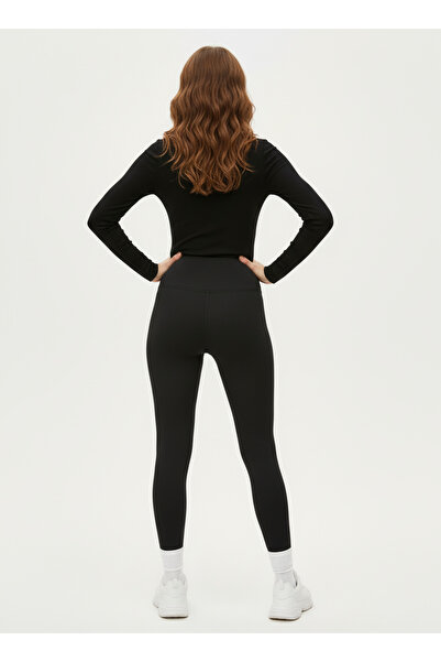 Trend Sizde Women's Black High Waist Leggings and Black Bady Bottom Top Set