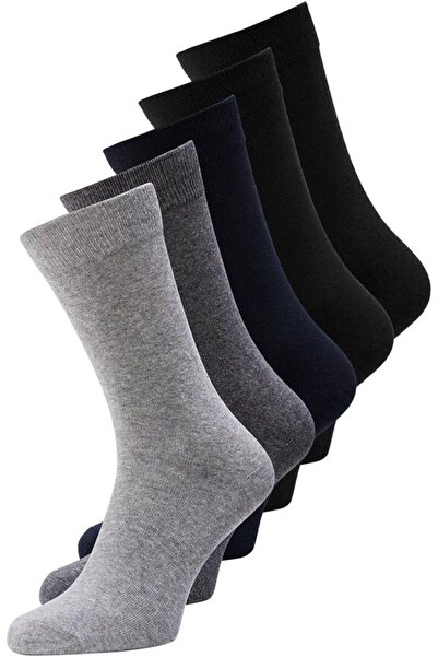 Jack & Jones Men's Calf Socks (Model 12113085) - Pack of 5