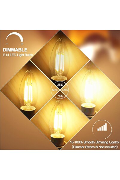 Generic BRIMAX Dimmable LED Candle Bulb E14 6W (60W Equivalent) Warm White 2700K C35 - Pack of 5