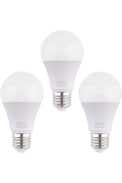 Generic BAOMING Dusk-to-Dawn LED Bulbs 7W 630lm Warm White 2700K E27 Pack of 3
