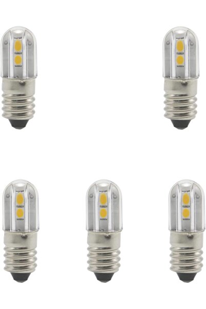 GutReise لمبة LED E10 — عبوة من 5 قطع، 240 فولت، أبيض دافئ، 1 وات (100 لومن، ...