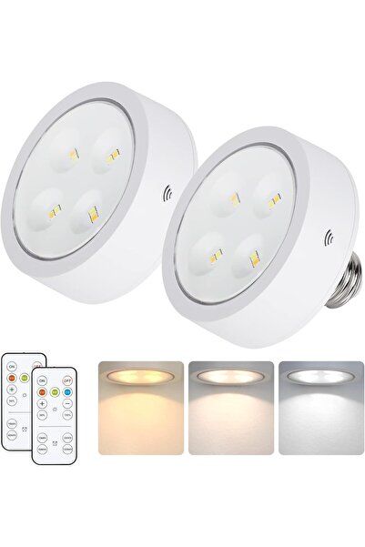 Generic Battery LED Light Bulbs for Lamps - Wireless E26 Screw LED Bulbs with Remote, Dimmable, Timer (Pack