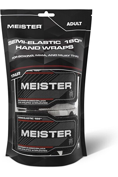 Meister MMA Pair of 180" Semi-Elastic Adult Hand Wraps for MMA and Boxing - Meister