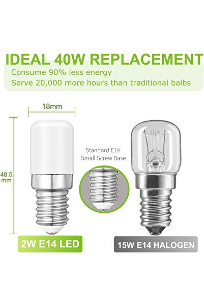 Generic Cinsenten E14 LED Fridge Bulb 2W (Pack of 2) Warm White 2700K