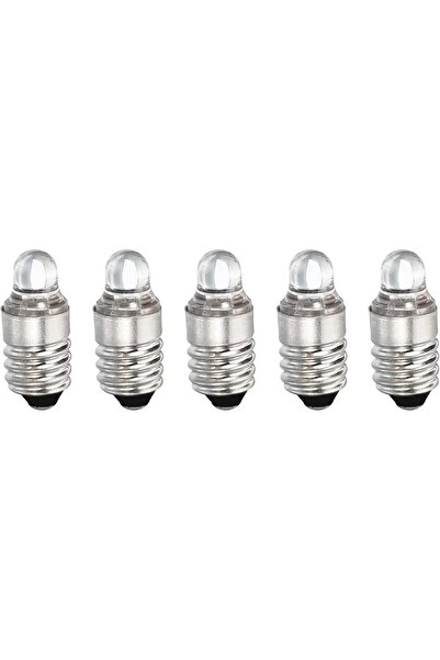 Generic Sourcing Map E10 Screw-Base Mini LED Bulb DC 3V White with Storage Box, 5-Pack