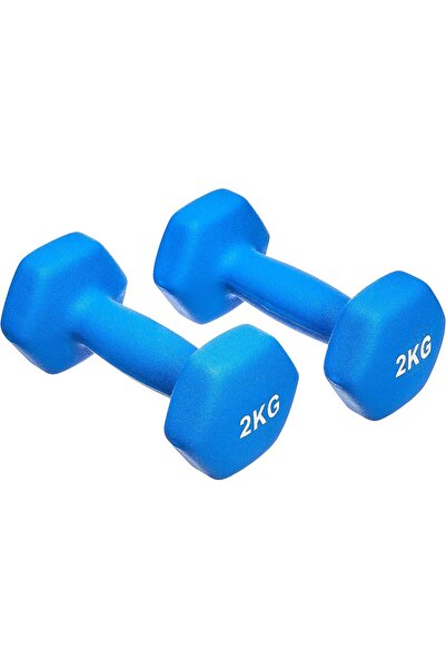 Amazon basics Neoprene Dumbbells, Set of 2 - 2 kg (Blue)