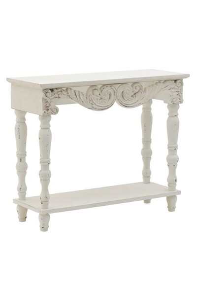 inart Antique Cream Wooden Console 106 x 40 x 86 cm