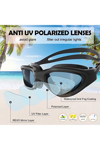 genernic Winline Polarized Anti-Fog Leakproof Adjustable Swimming Goggles (Unisex)