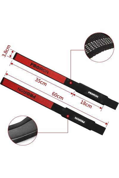 PROIRON Padded Cotton Lifting Wrist Straps with Double-Sided Neoprene Anti-Slip Lining