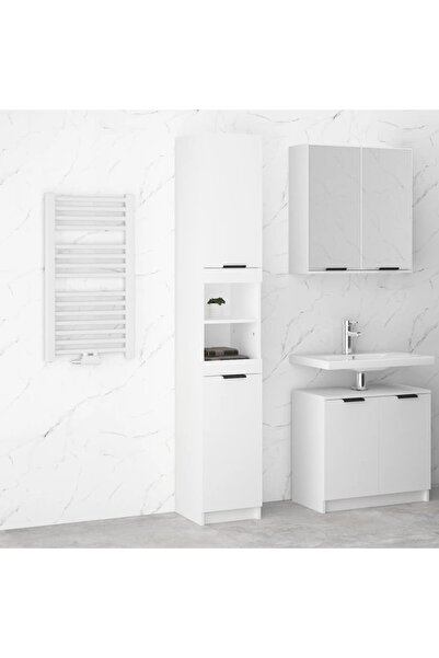 vidaxl Bathroom Cabinet White 32x34x188.5 cm Engineered Wood