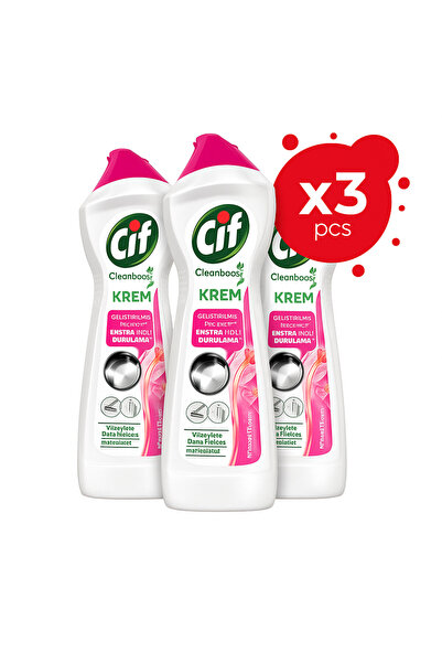 Cif Set x3 Cremă Lăcrămioare și Frezie (Roz) 500ml – Total 1500ml Demachiant