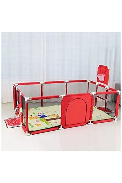 fulina Baby Playpen for Twin, Safe Foldable, Help the Baby to Stand and Learn to Walk, Red