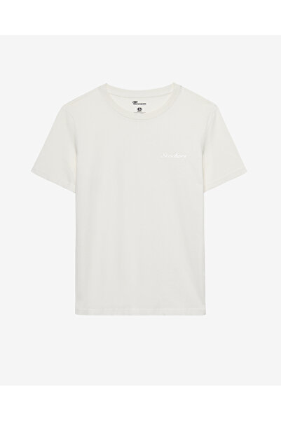 SKECHERS W Light Fabric T-Shirt Kadın Beyaz Tshirt S2520239-3855