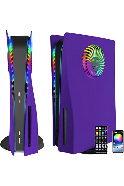 COOYA for PS5 Faceplates with Cooling Vents LED Lights,Cooling Cover Replacement Plates Shell Accessories