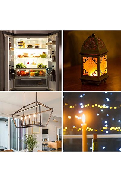 ELECDON LED E14 C7 Candle Bulb 0.5W, Amber Vintage Edison, 2200K Warm White, 5-Pack, Non-Dimmable