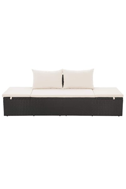 vidaxl Garden Bed Black 195x60 cm Poly Rattan
