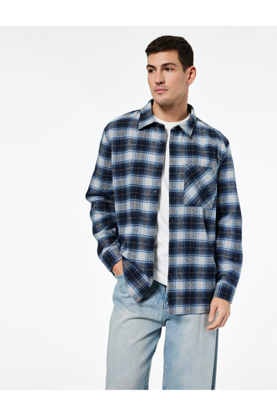 Koton Classic Collar Regular Fit Pocketed Buttoned Long Sleeve Lumberjack Shirt